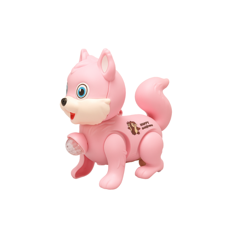 Jouet écureuil lumineux en version rose pour enfants
