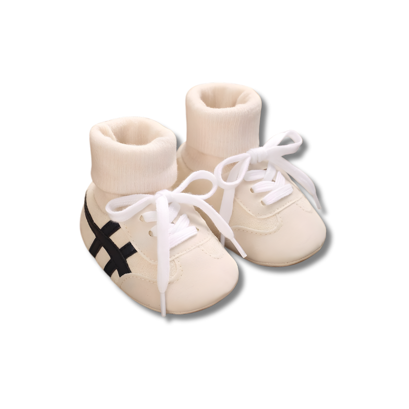 Chaussures bébé noires avec semelles antidérapantes flexibles