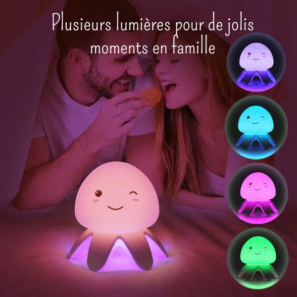 Veilleuse pieuvre avec lumières LED changeantes