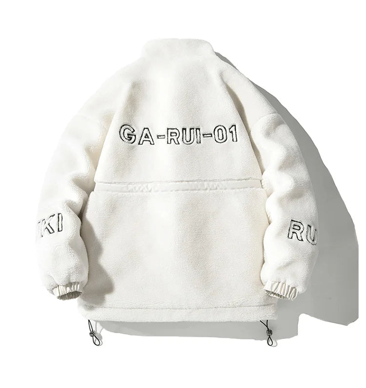 Veste crème effet mouton pour homme avec col montant