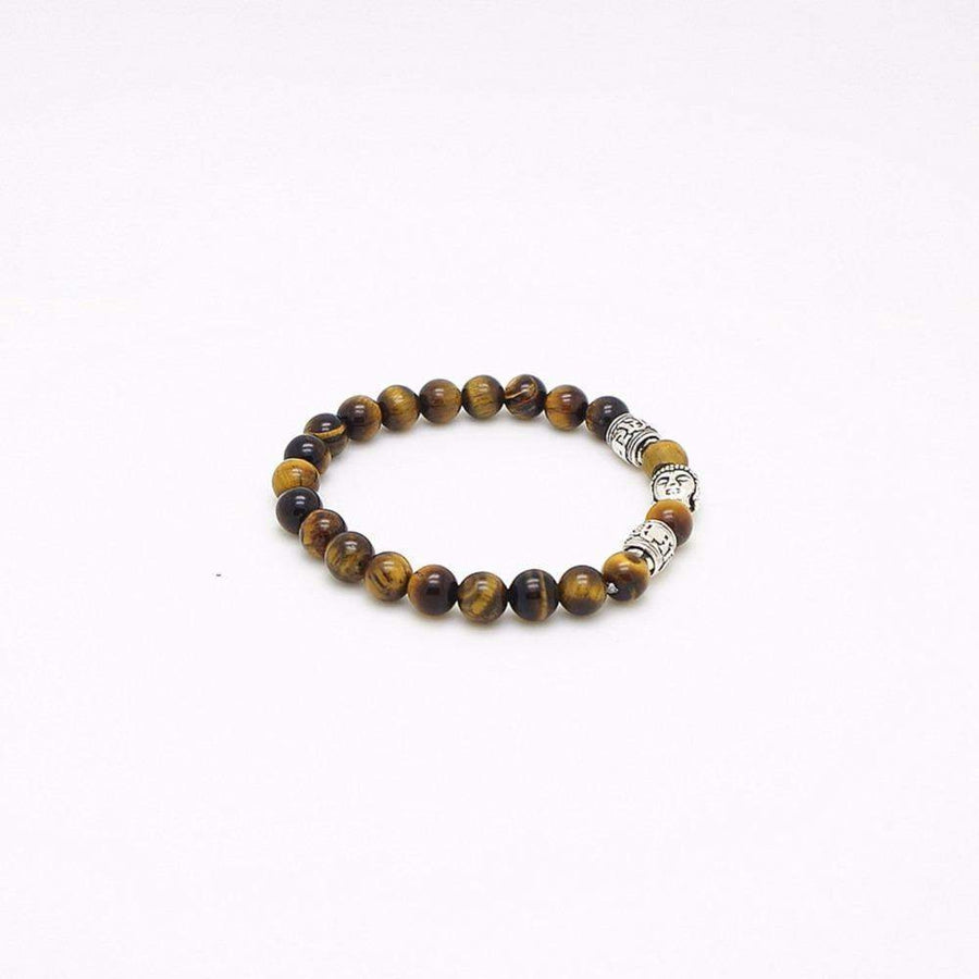 Bracelet avec perles Œil de Tigre et tête de Bouddha