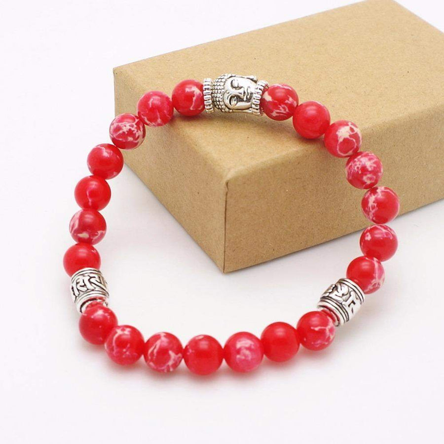 Bracelet rouge avec pierres pour équilibre du chakra racine