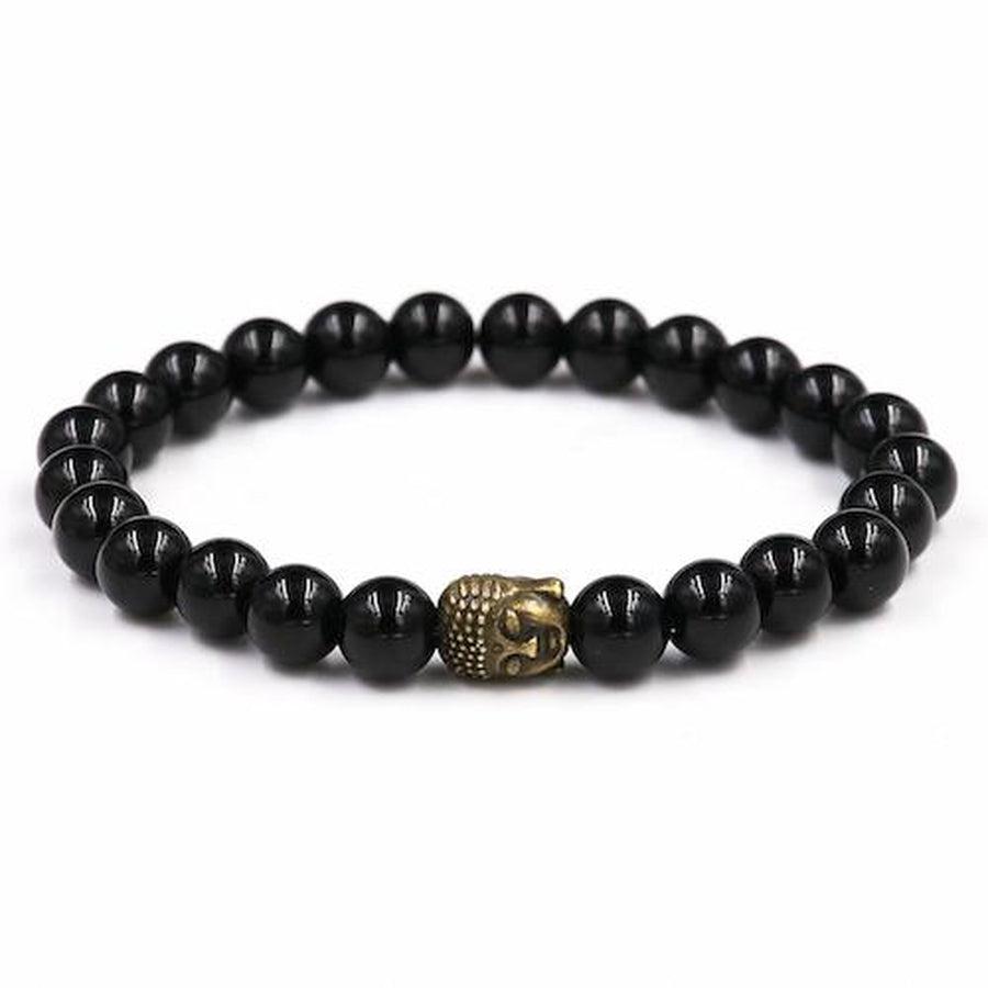 Bracelet élégant en onyx noir sur fond neutre