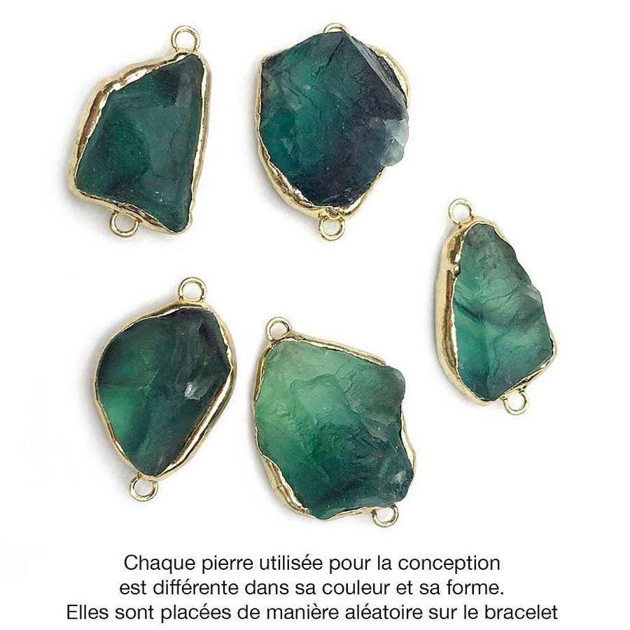 Bracelet enroulé montrant les différentes nuances de fluorite