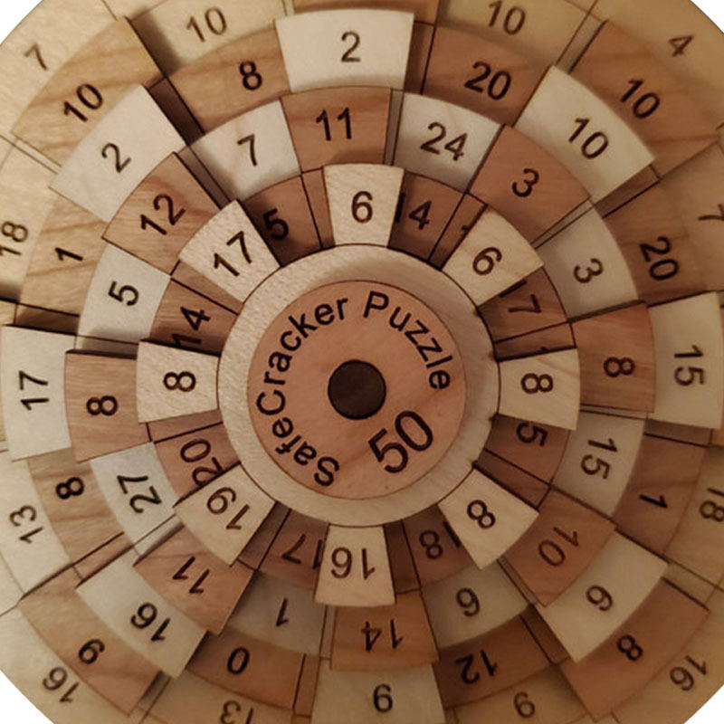 Casse-tête mathématique avec anneaux rotatifs en bois