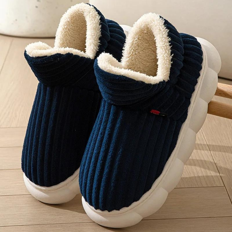 Chaussons boots homme bleu marine en Pilou Pilou doux