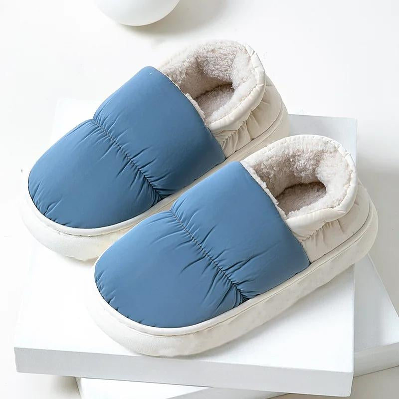 Chaussons bleus pour homme avec doublure en Pilou Pilou