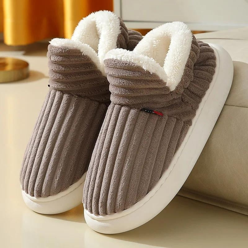 Chaussons montants marron en Pilou Pilou pour femme
