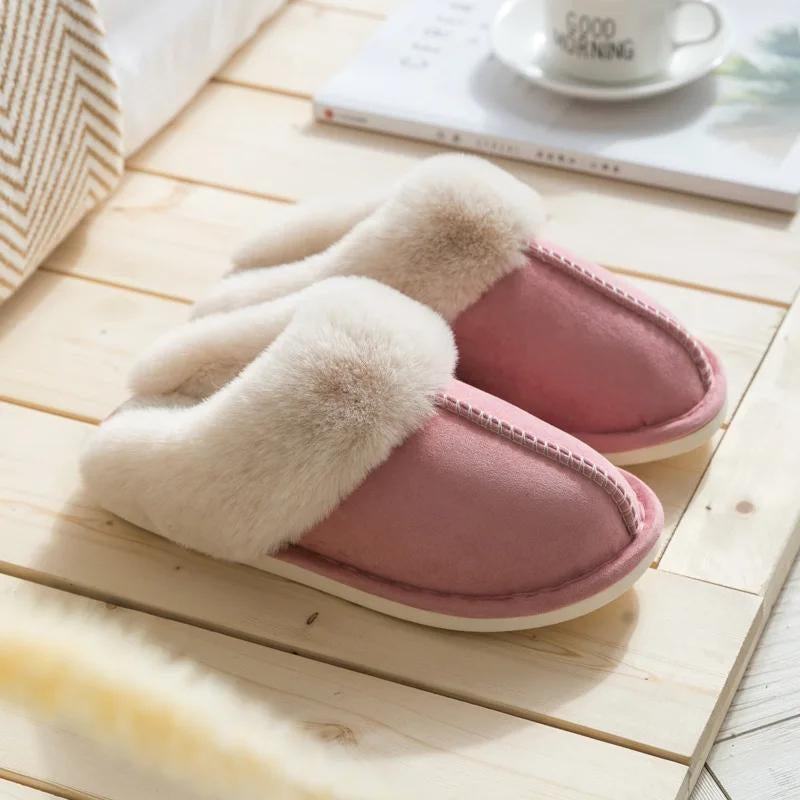 Chaussons mules roses en Pilou Pilou avec semelle antidérapante