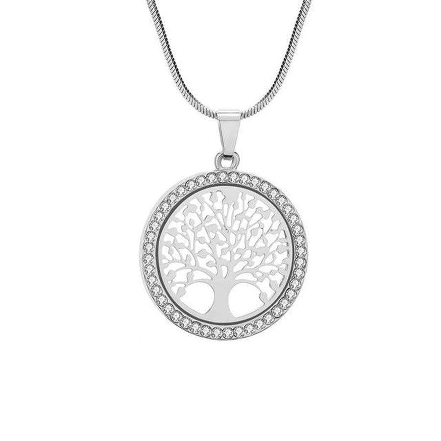 Collier Arbre de Vie posé sur une surface claire