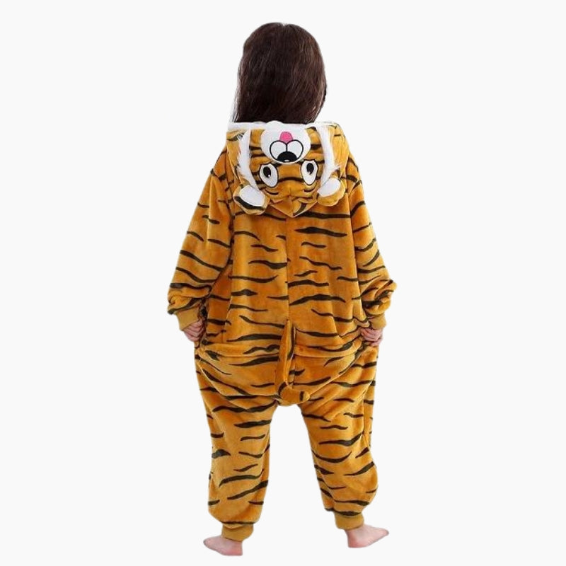 Combinaison tigre pour fille en Pilou Pilou, vue de face