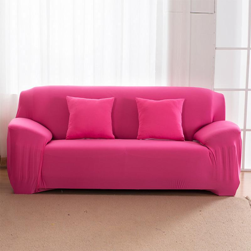 Vue rapprochée du tissu extensible rose bonbon sur canapé