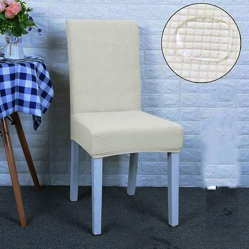 Housse de chaise blanche en tissu jacquard extensible