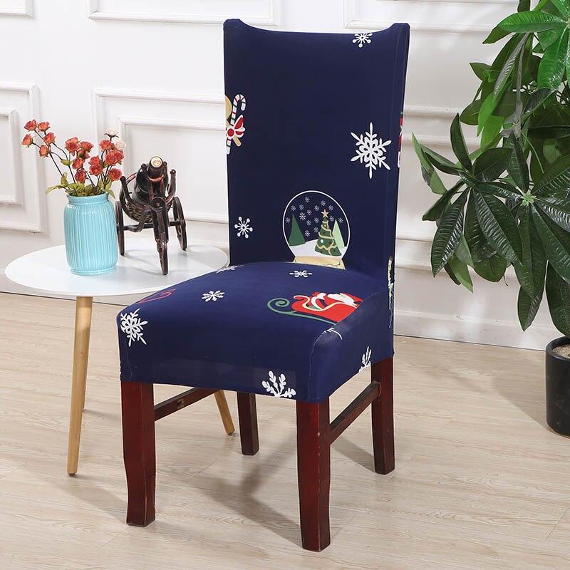 Housse de chaise extensible motif traîneau de Noël