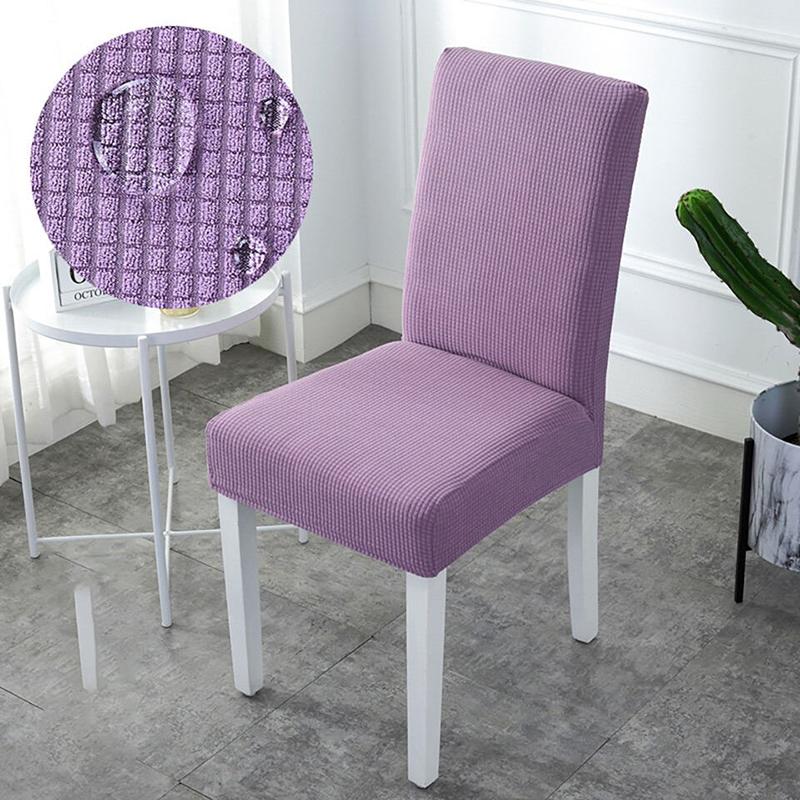Housse de chaise violette en jacquard déperlant, vue de face