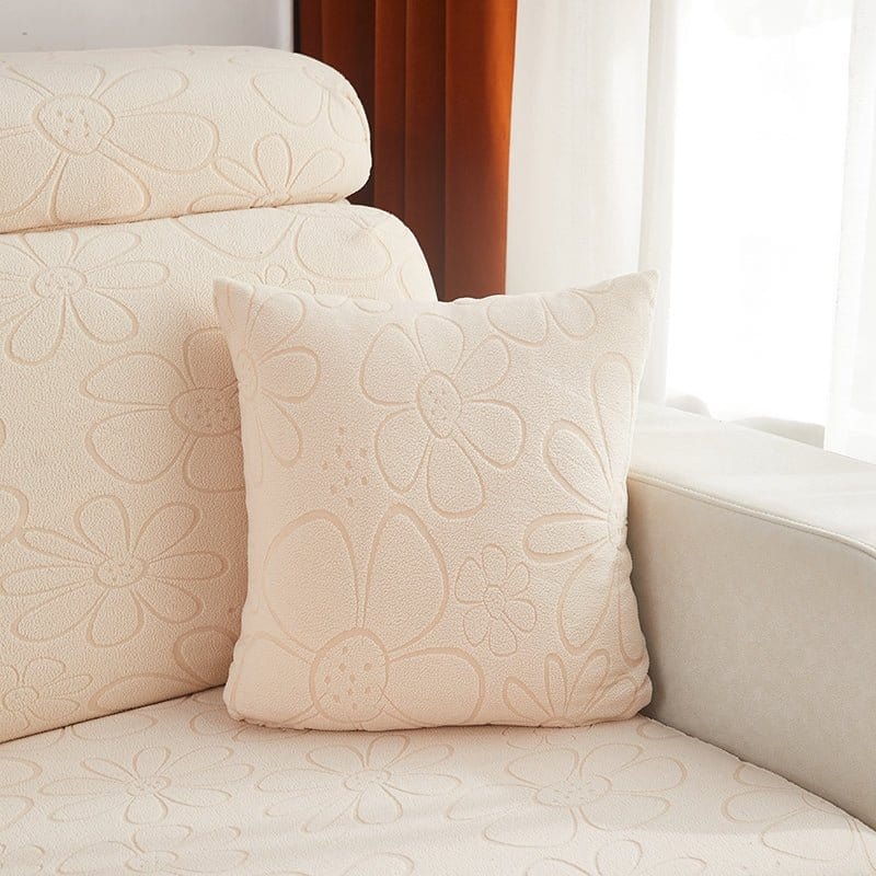 Housses de coussin blanches et roses avec motif floral