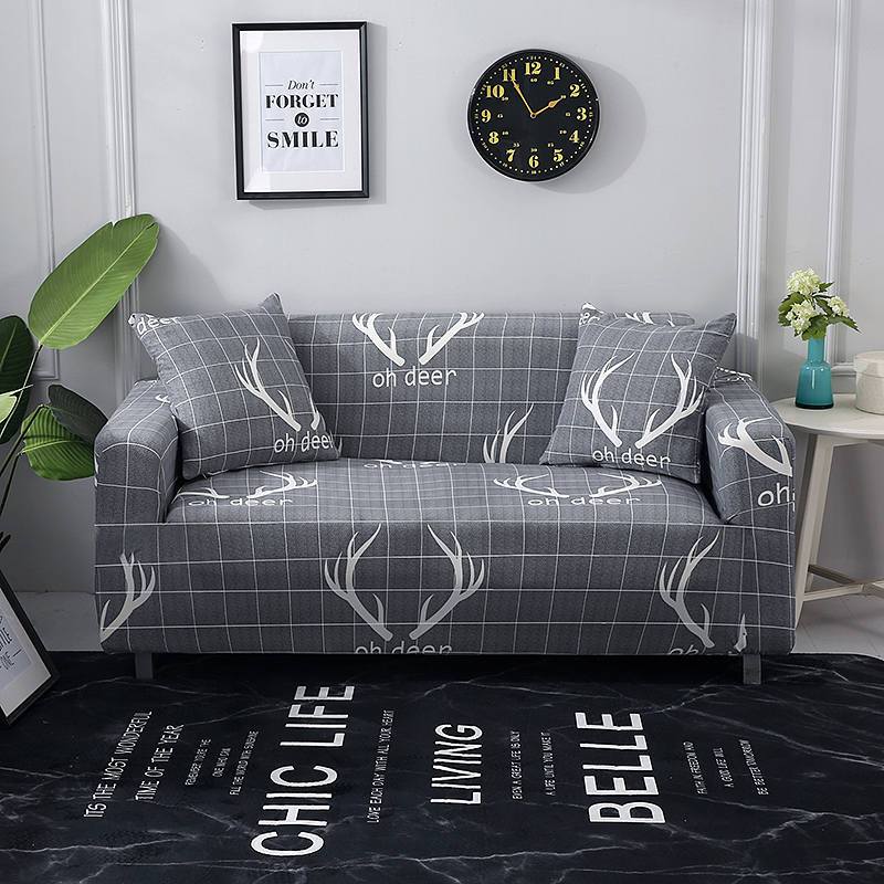 Housse de coussin extensible avec motif de cerf, vue de face