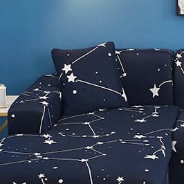 Deux housses de coussin extensibles, motif galaxy, 45x45 cm