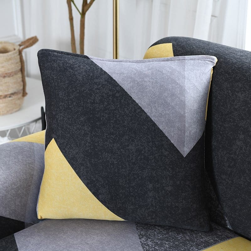 Housses de coussin imperméables sur canapé, tissu gris résistant