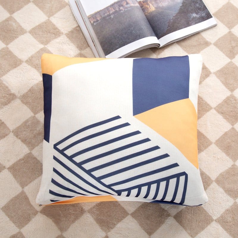 Deux housses de coussin extensibles en tissu élastique beige