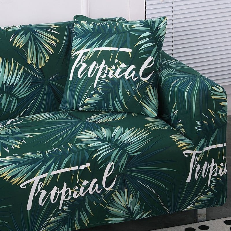Housses de coussin tropicales, tissu extensible, 45x45 cm, lot de deux