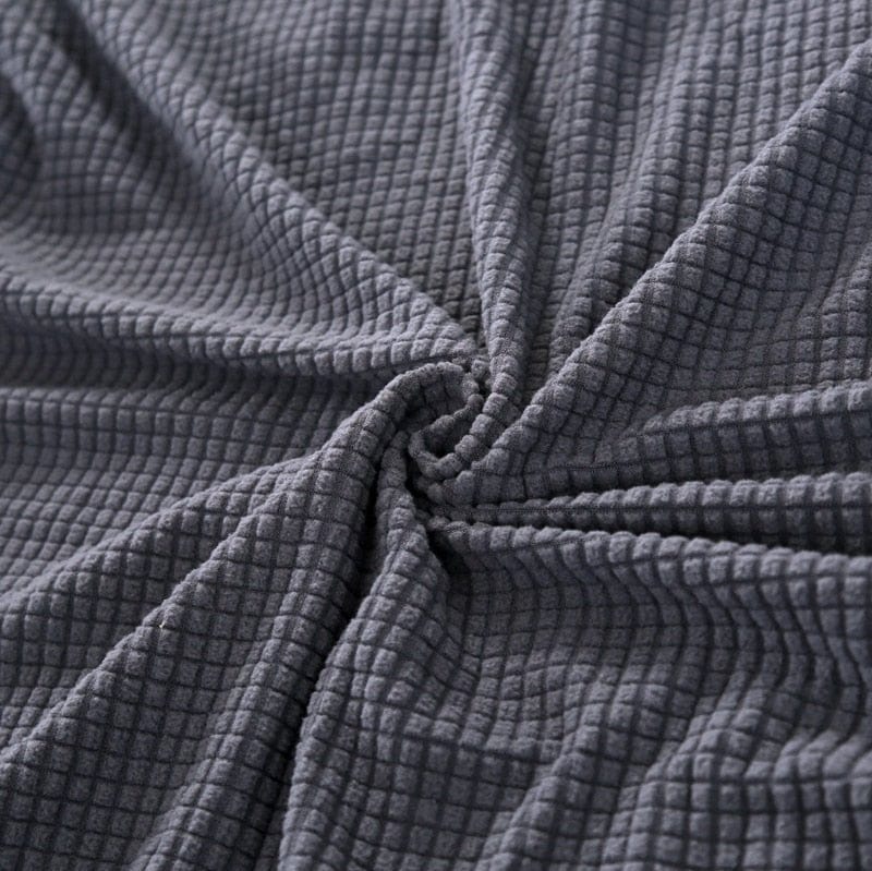 Housse grise imperméable sur fauteuil cabriolet, vue de face