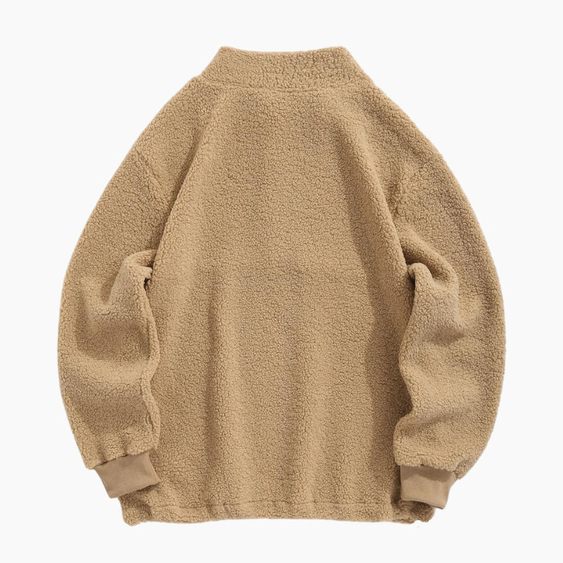 Pull marron en Pilou Pilou avec col zippé