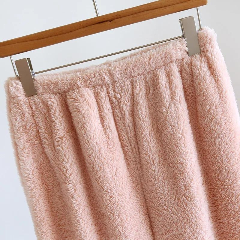 Ensemble pyjama rose en polaire, coupe ample