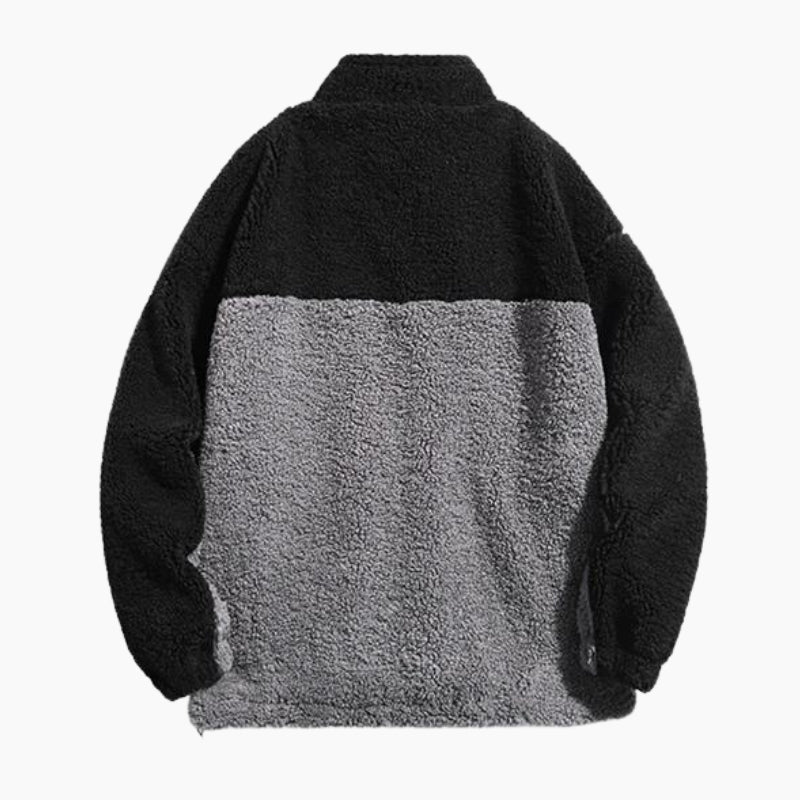 Veste noire et grise en Pilou avec col montant