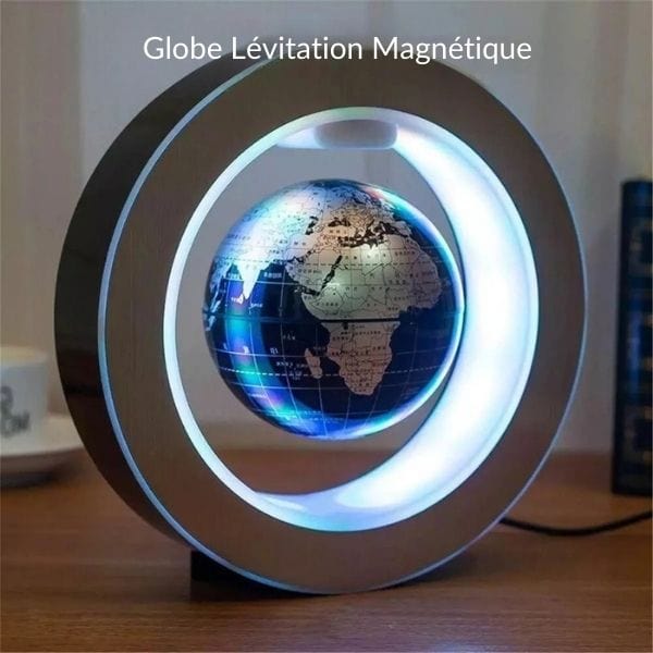 Globe bleu flottant avec éclairage LED multicolore