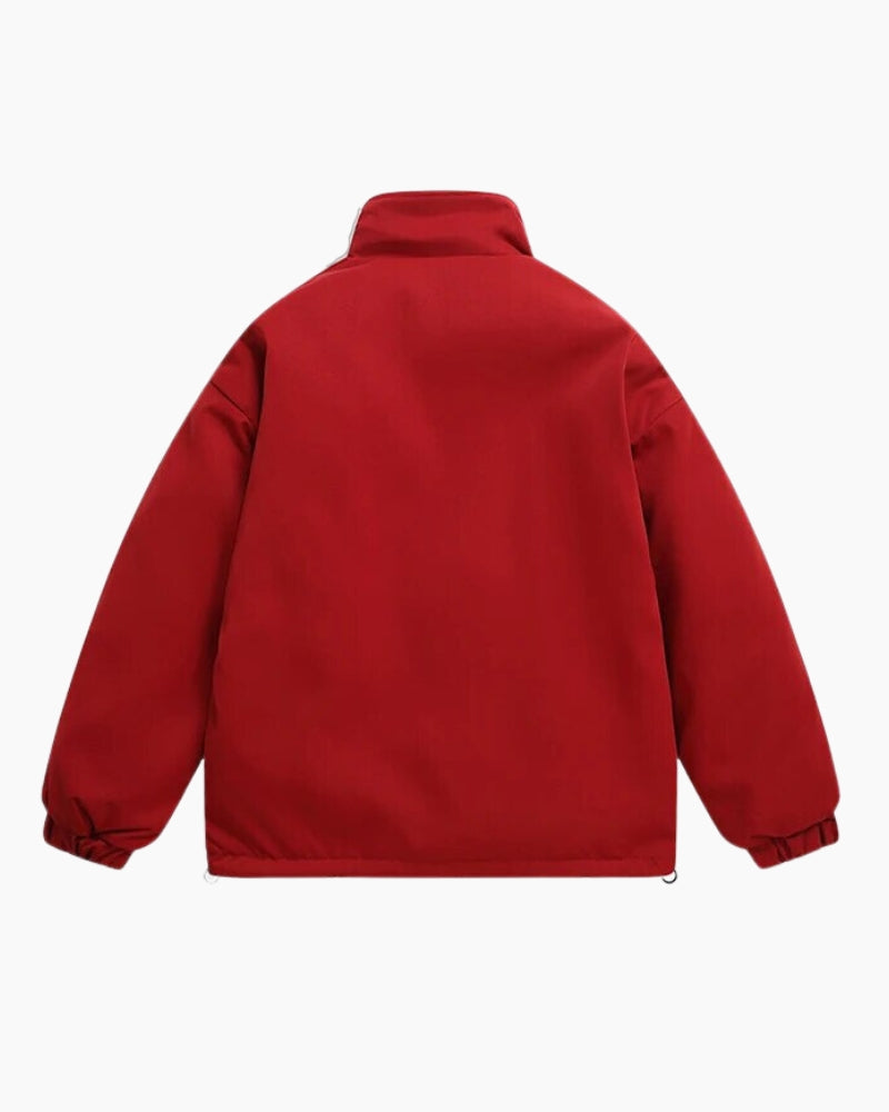 Vue de dos du manteau réversible en style mouton