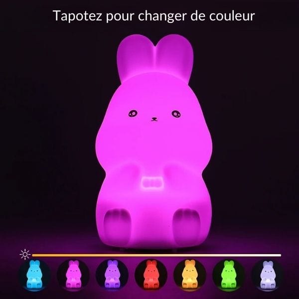 Veilleuse lapin en silicone avec lumière changeante