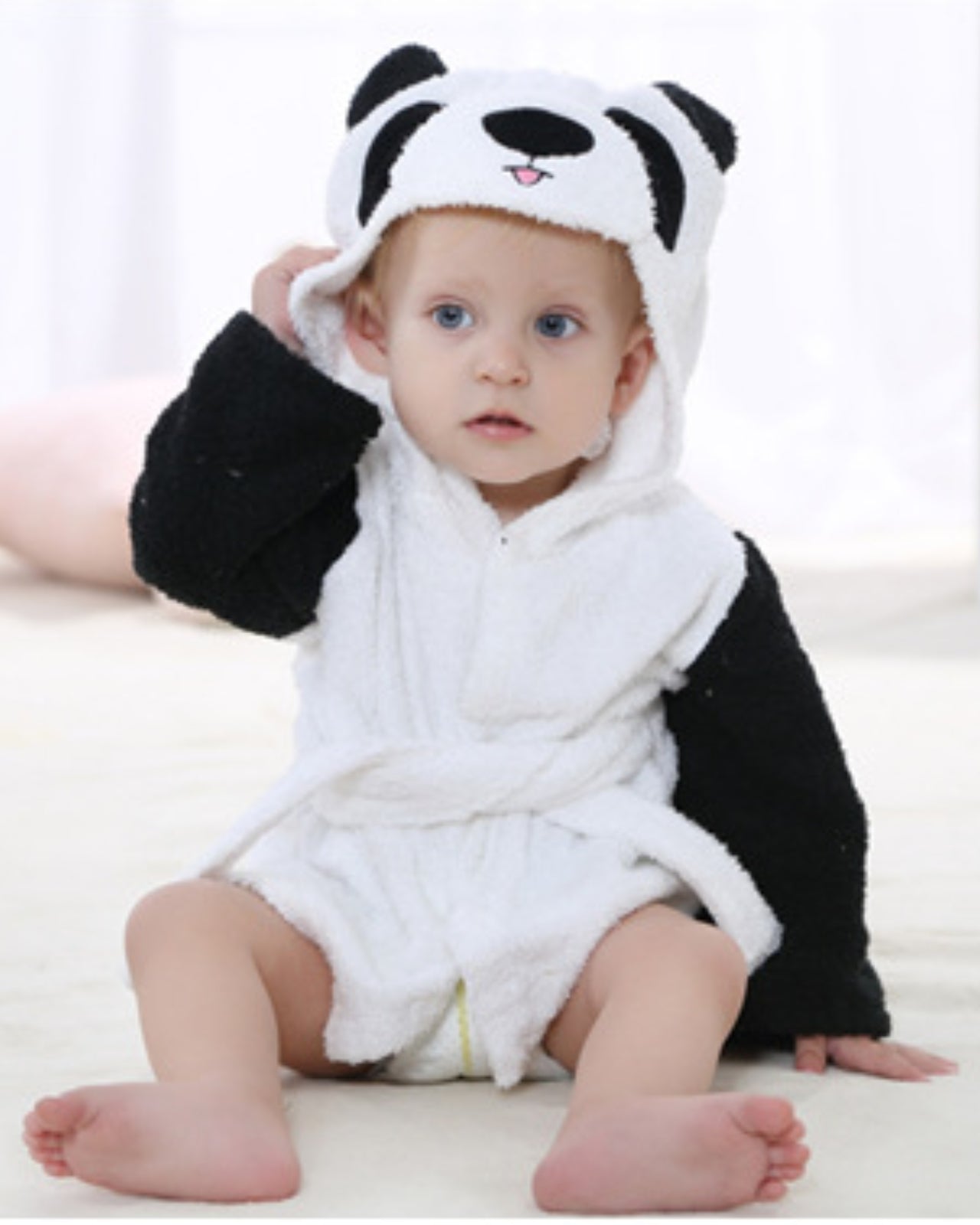 Peignoir bébé panda en coton
