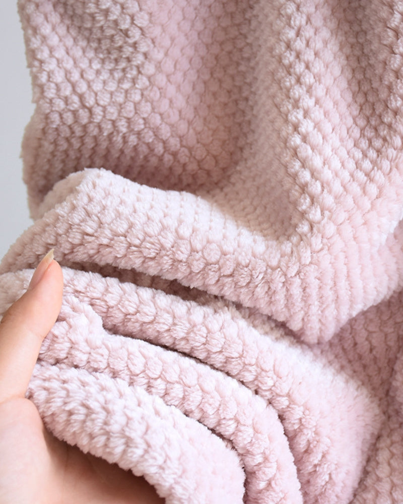 Peignoir rose avec chaussettes assorties en Pilou