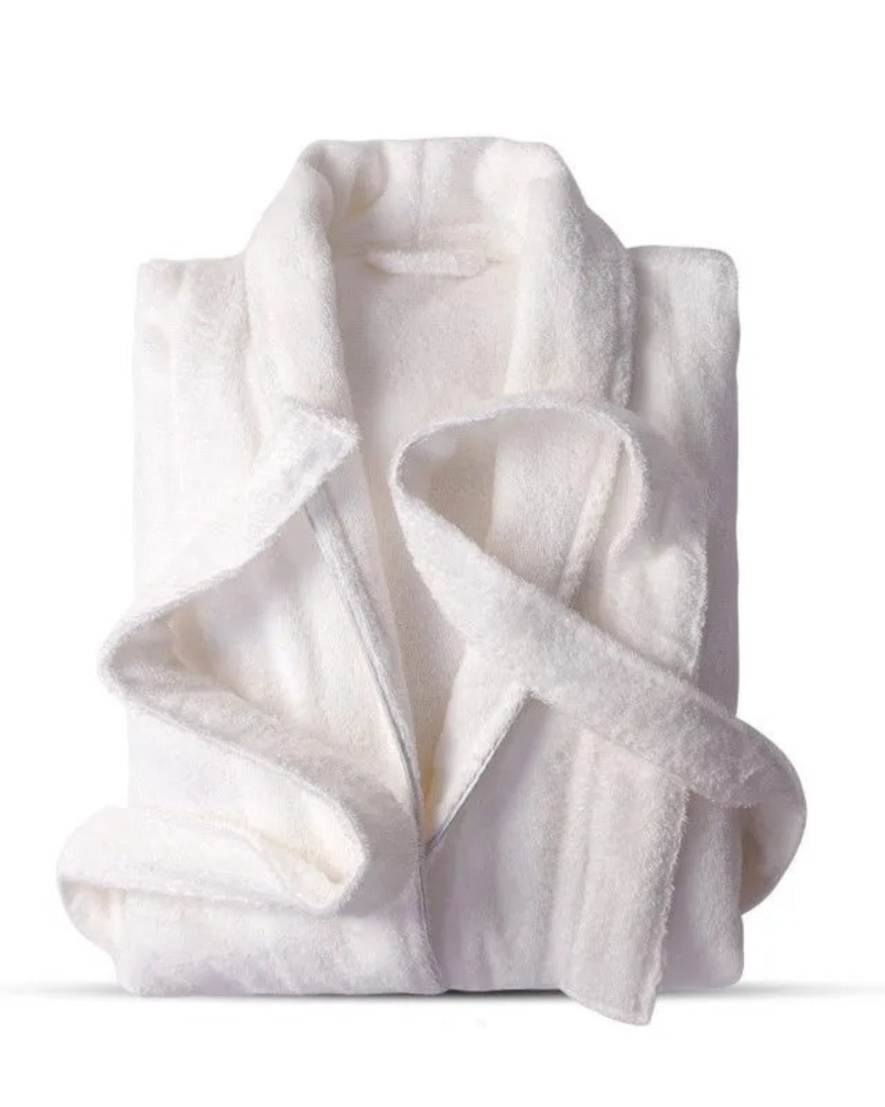 Peignoir homme polaire couleur uni blanc 100% coton