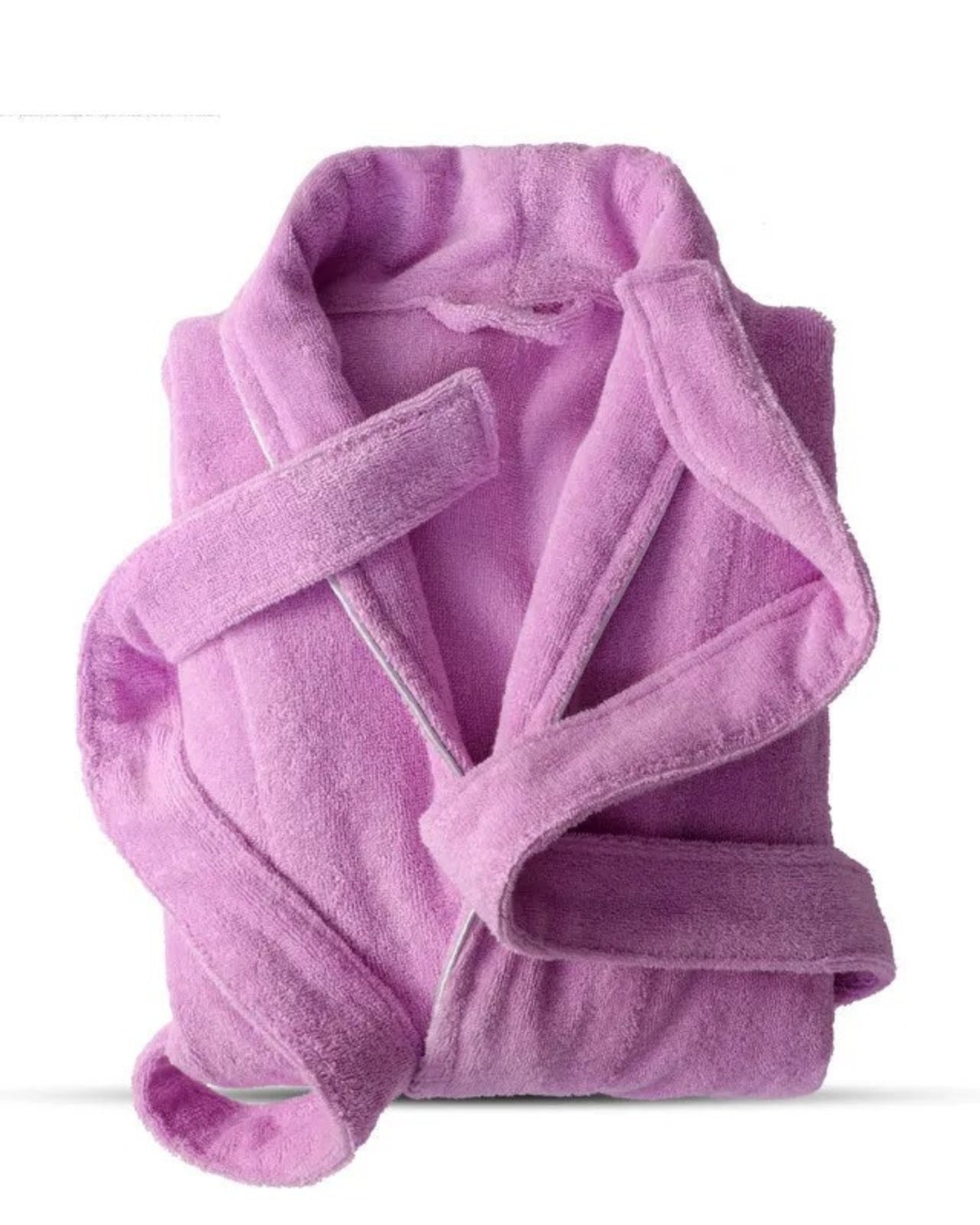 Peignoir homme polaire couleur uni violet 100% coton