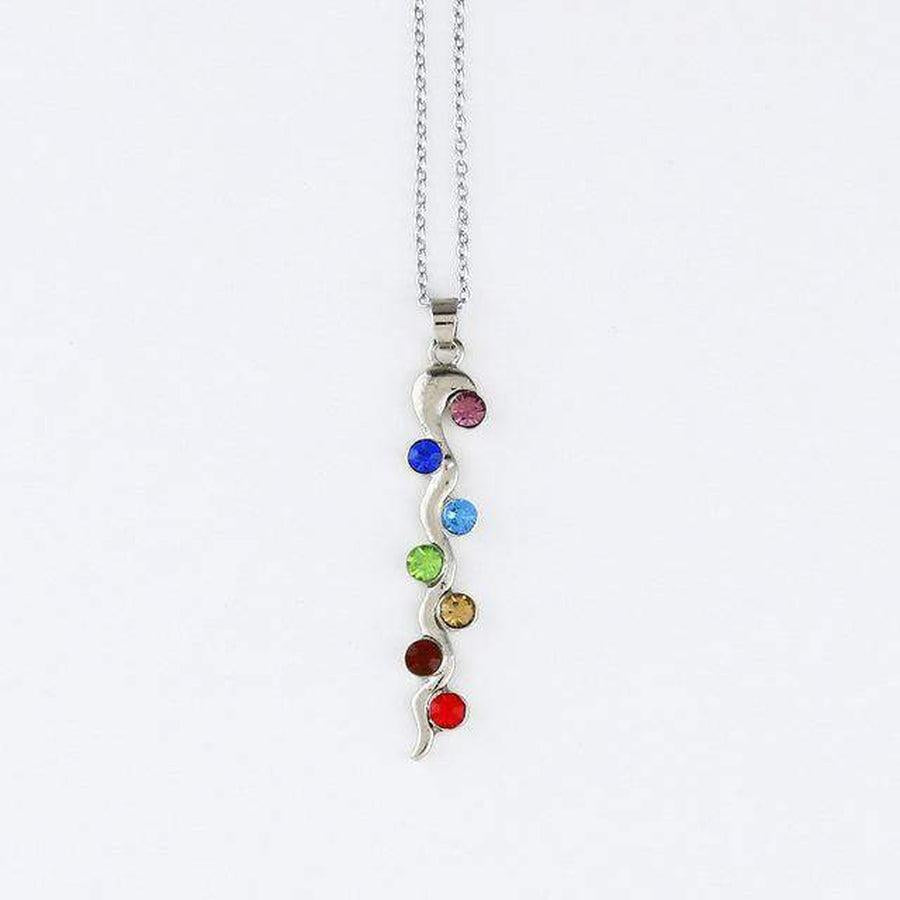 Pendentif avec disposition symétrique des pierres chakras