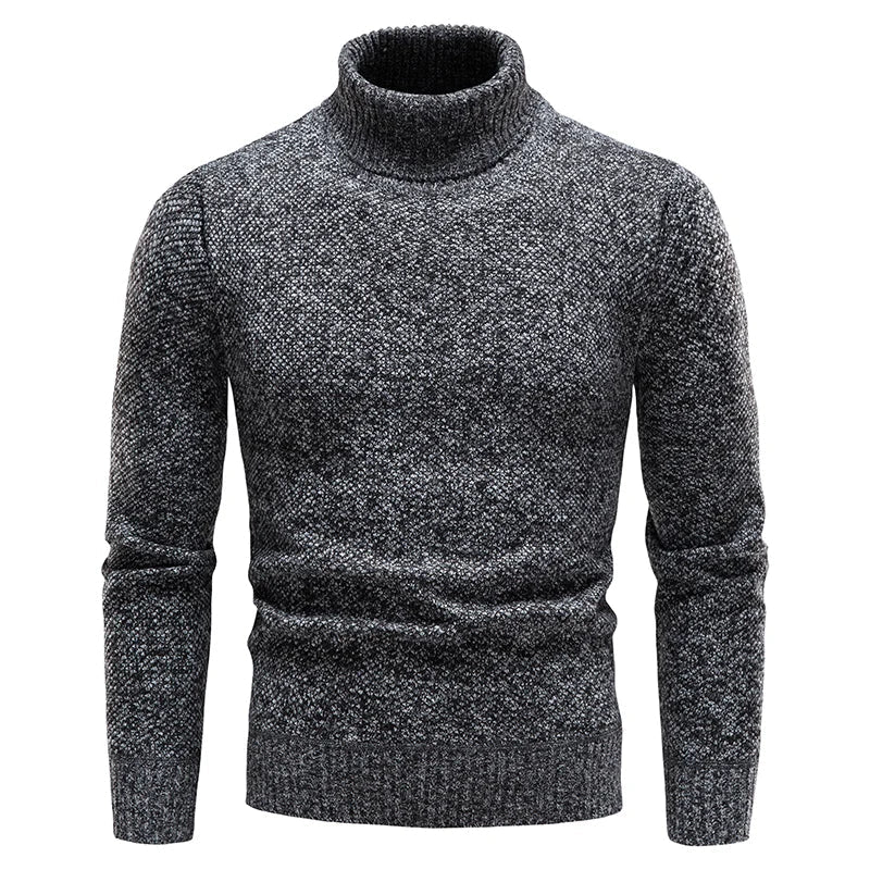 Pull col roulé gris pour homme, allure sobre