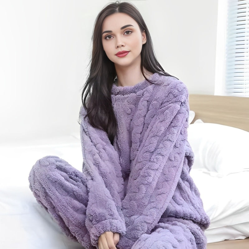 Pyjama violet en Pilou Pilou pour femme, vue de face