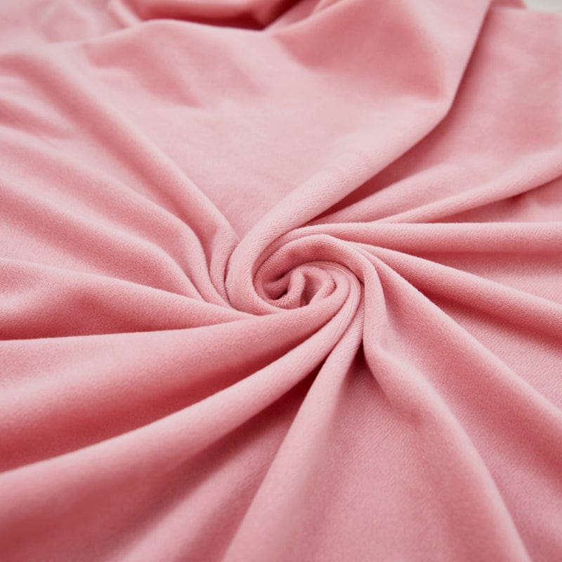 Housse rose en velours, extensible et lavable