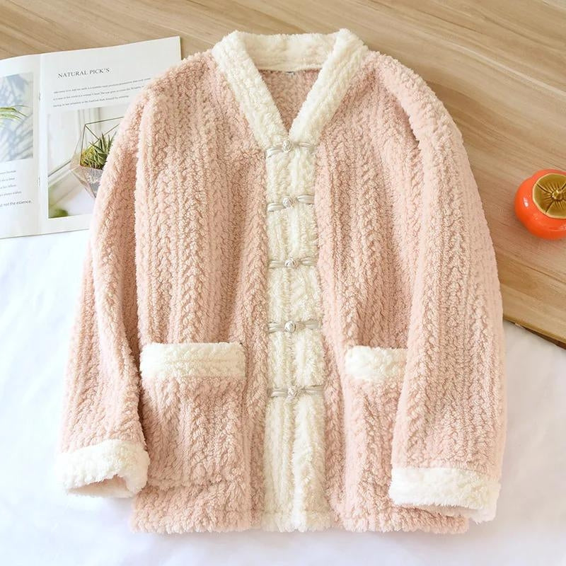 Sweat pyjama rose en Pilou Pilou pour femme, vue de face
