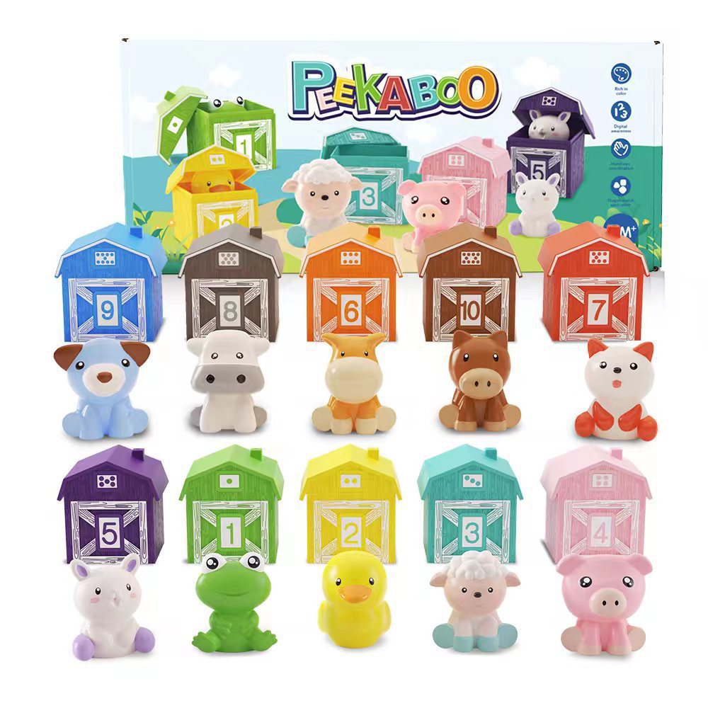Dix animaux en silicone, idéal pour tri et association