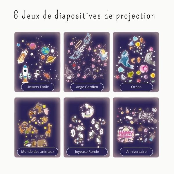 Ensemble de films thématiques pour veilleuse étoilée