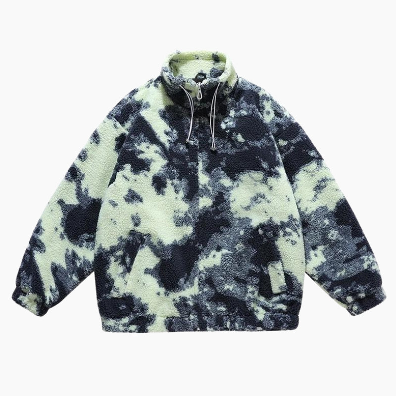 Veste femme en Pilou Pilou, motif Tie and Dye coloré