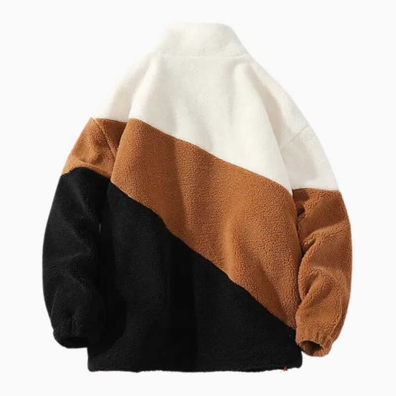 Veste tricolore homme en Pilou Pilou avec col montant
