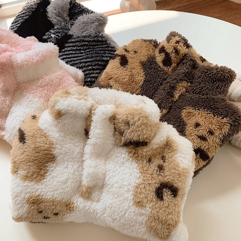 Veste marron et beige à col montant pour enfant
