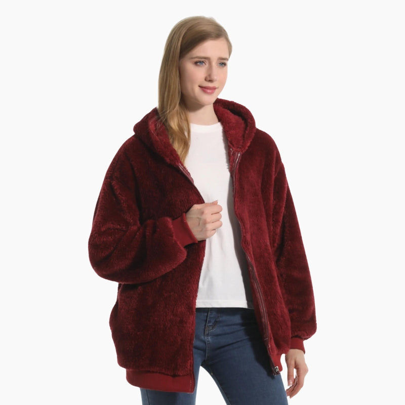 Veste rouge bordeaux en Pilou Pilou pour femme