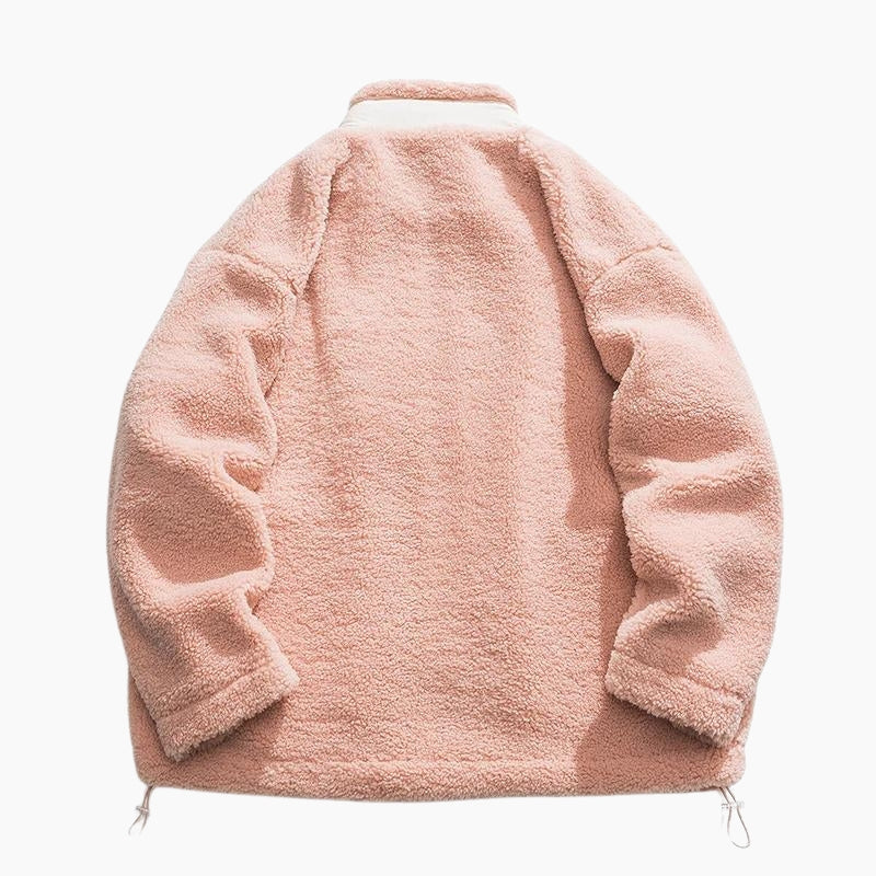 Veste rose pâle pour homme avec col montant