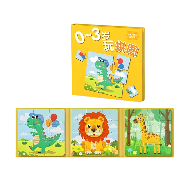 Livre de puzzles magnétiques pour enfants, thème dinosaure