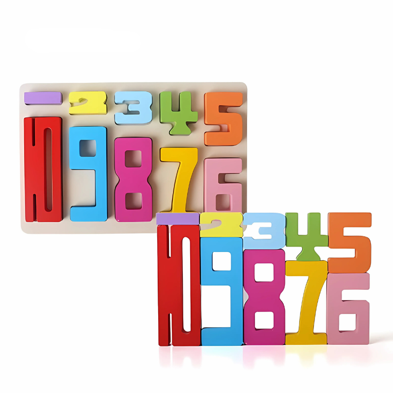 Set de 10 blocs en bois aux couleurs vives